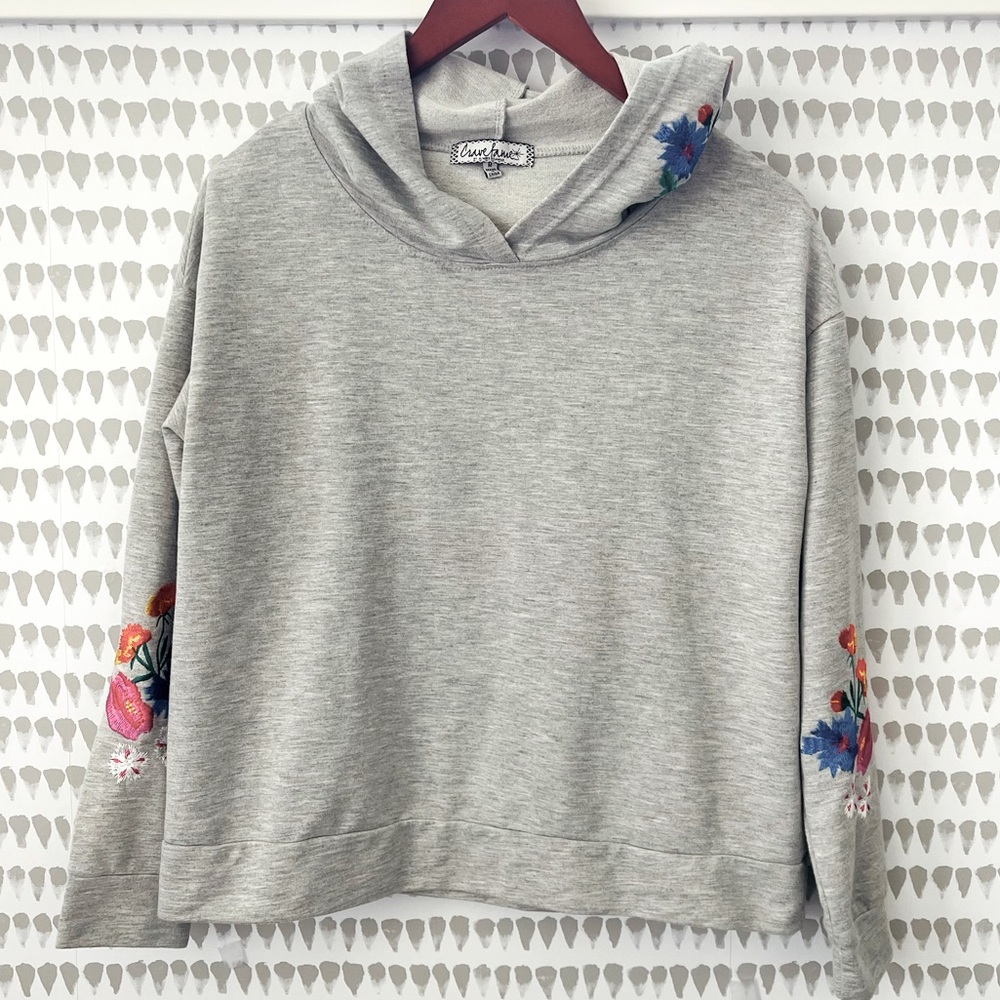 Almost Famous Crave Fame Embroidered Floral Hoodie